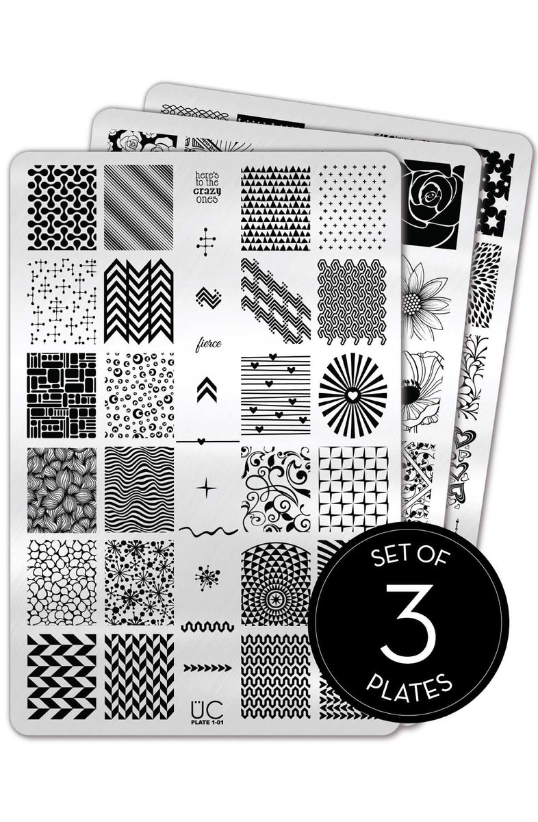 Collection 9 - UberChic Nail Stamping Plates - Includes 3 Unique Nail Stamp  Plates – UberChic Beauty