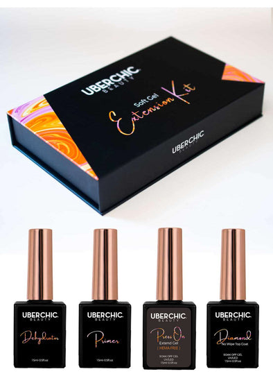 [HEMA-Free] Soft Gel Kit: 3-Step Soak Off Nail Extension System with Bonus Gel Top Coat