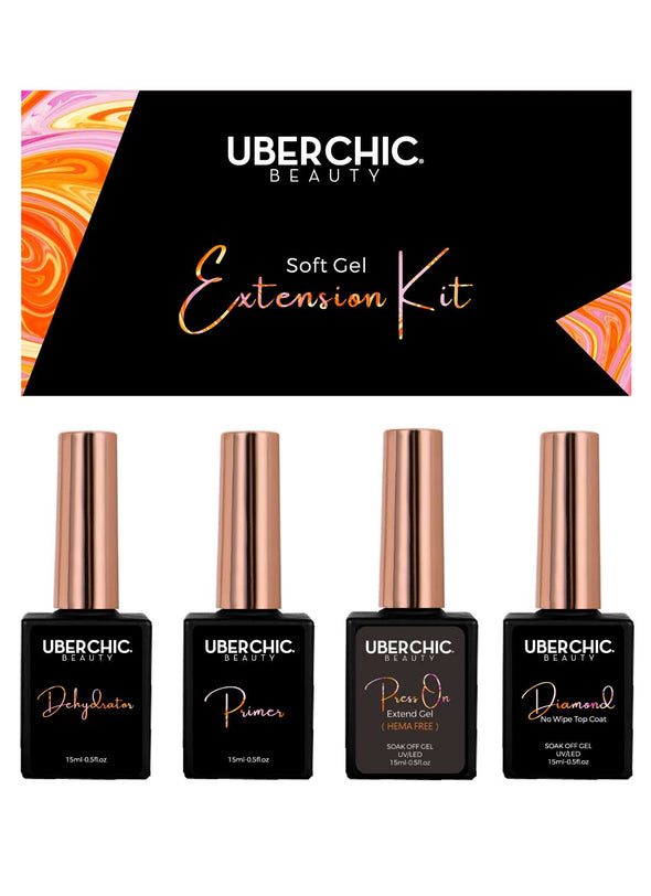 [HEMA-Free] Soft Gel Kit: 3-Step Soak Off Nail Extension System with Bonus Gel Top Coat