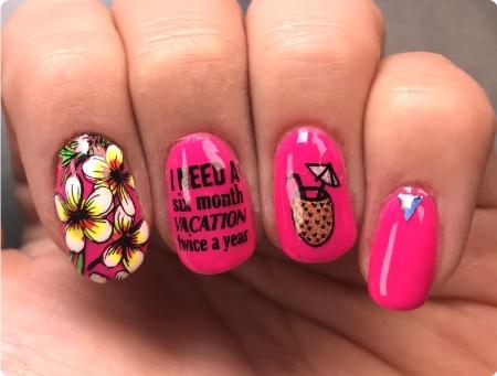 Nail Art Reverse Stamp Look