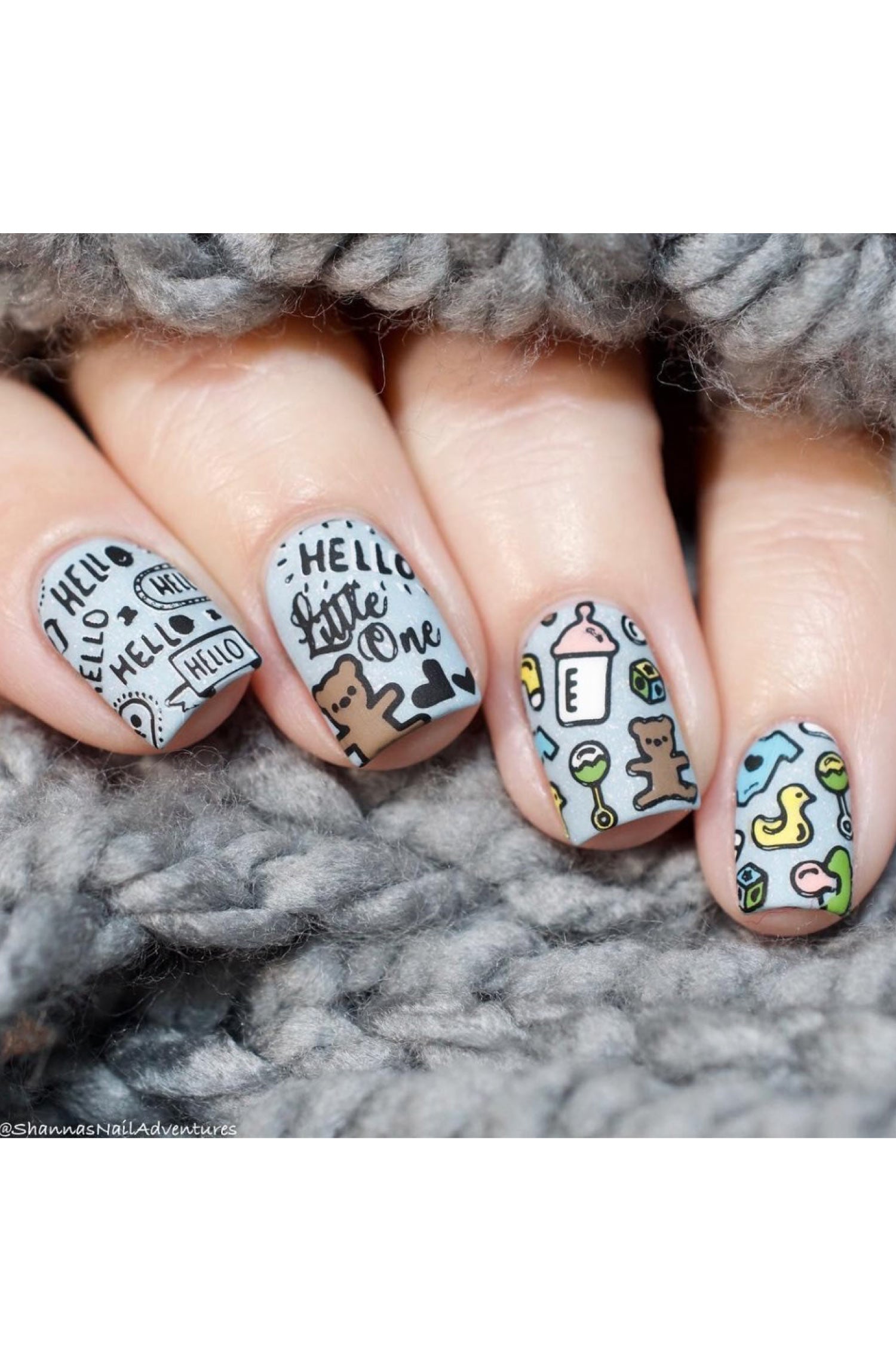 Adorable Patterned Nails for Little Ones