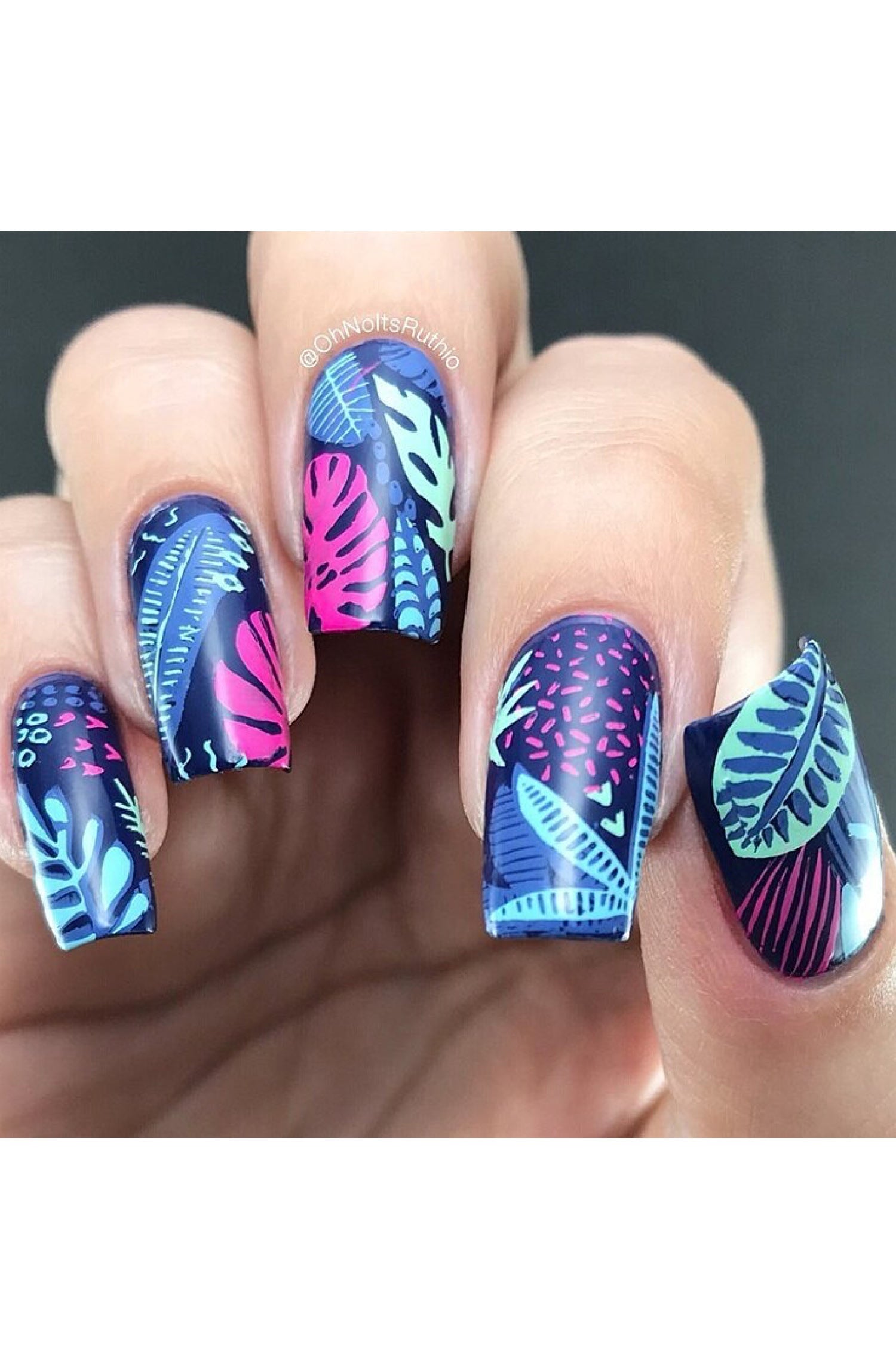 tropical nail art designs