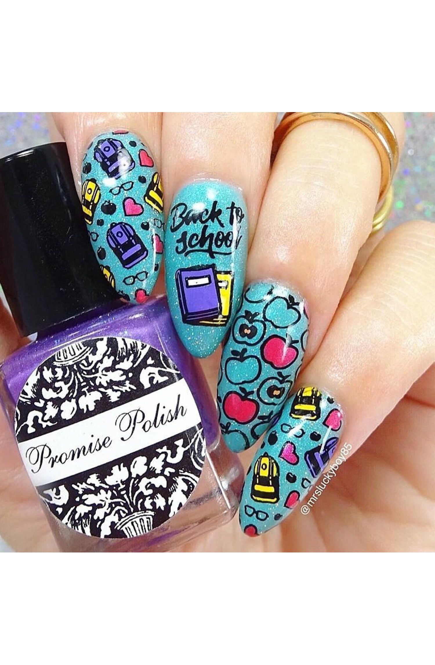 Notetaker Back to School Nail Stamping Plate