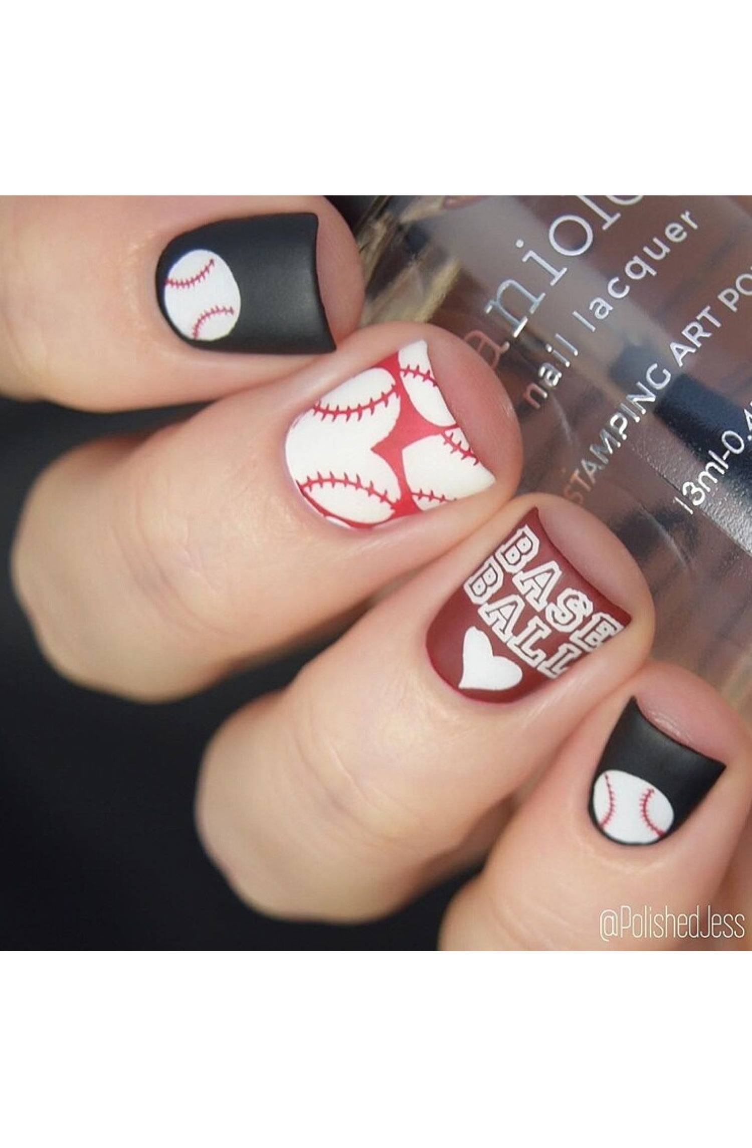 easy baseball nail designs