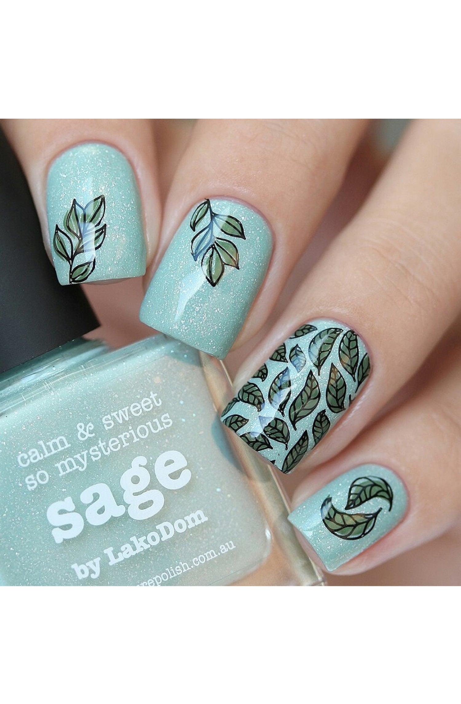 Leaves Flower Theme Rectangle Nail Stamping Plate Peacock Tail