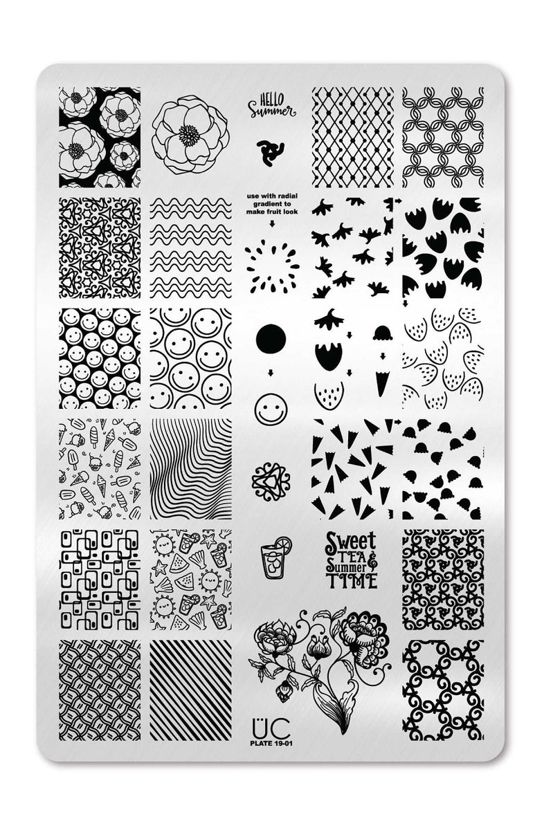 Collection 19 UberChic Nail Stamping Plates Includes 3 Unique Nail
