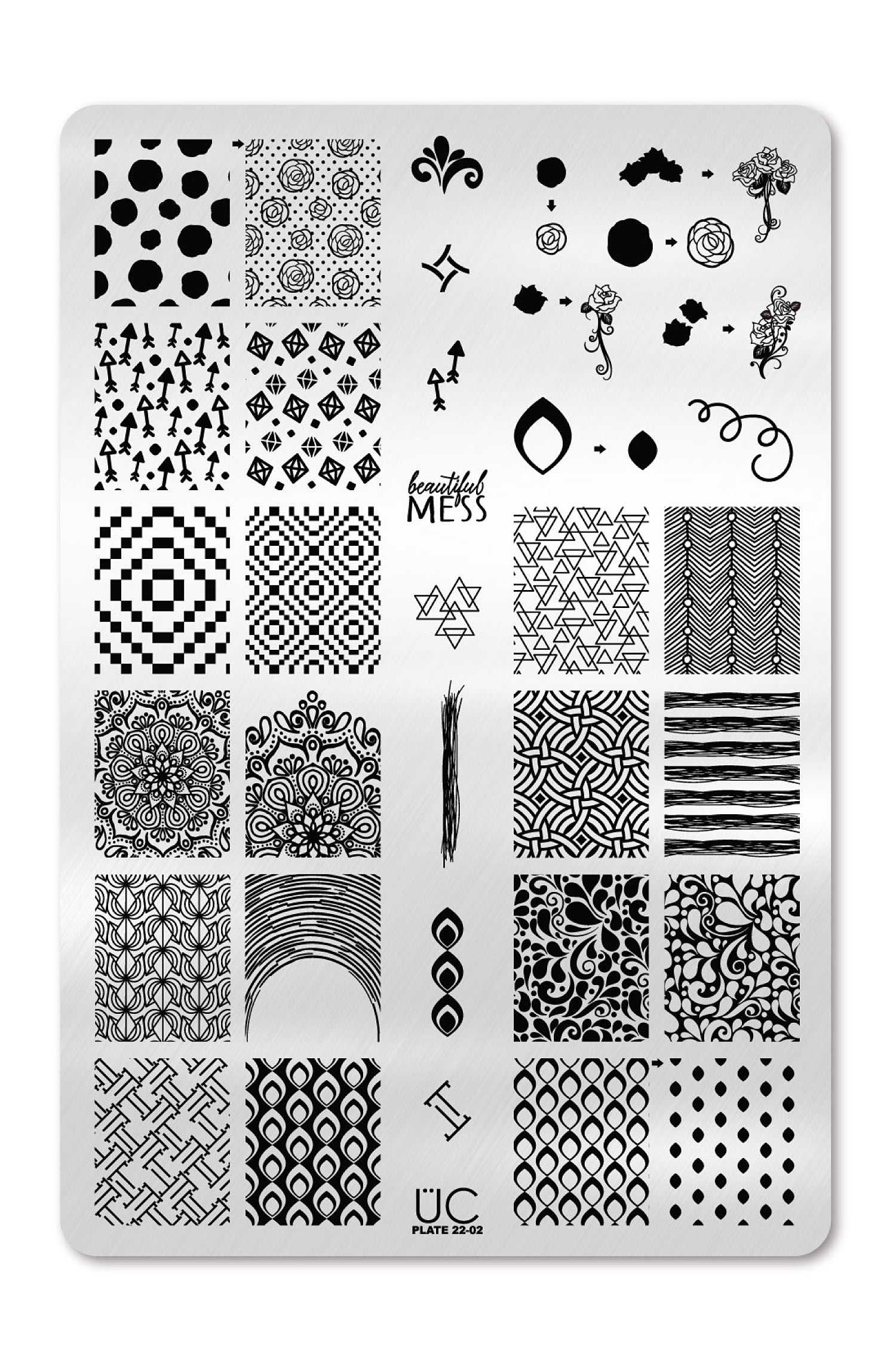 Collection 22 - UberChic Nail Stamping Plates - Includes 3 Unique 