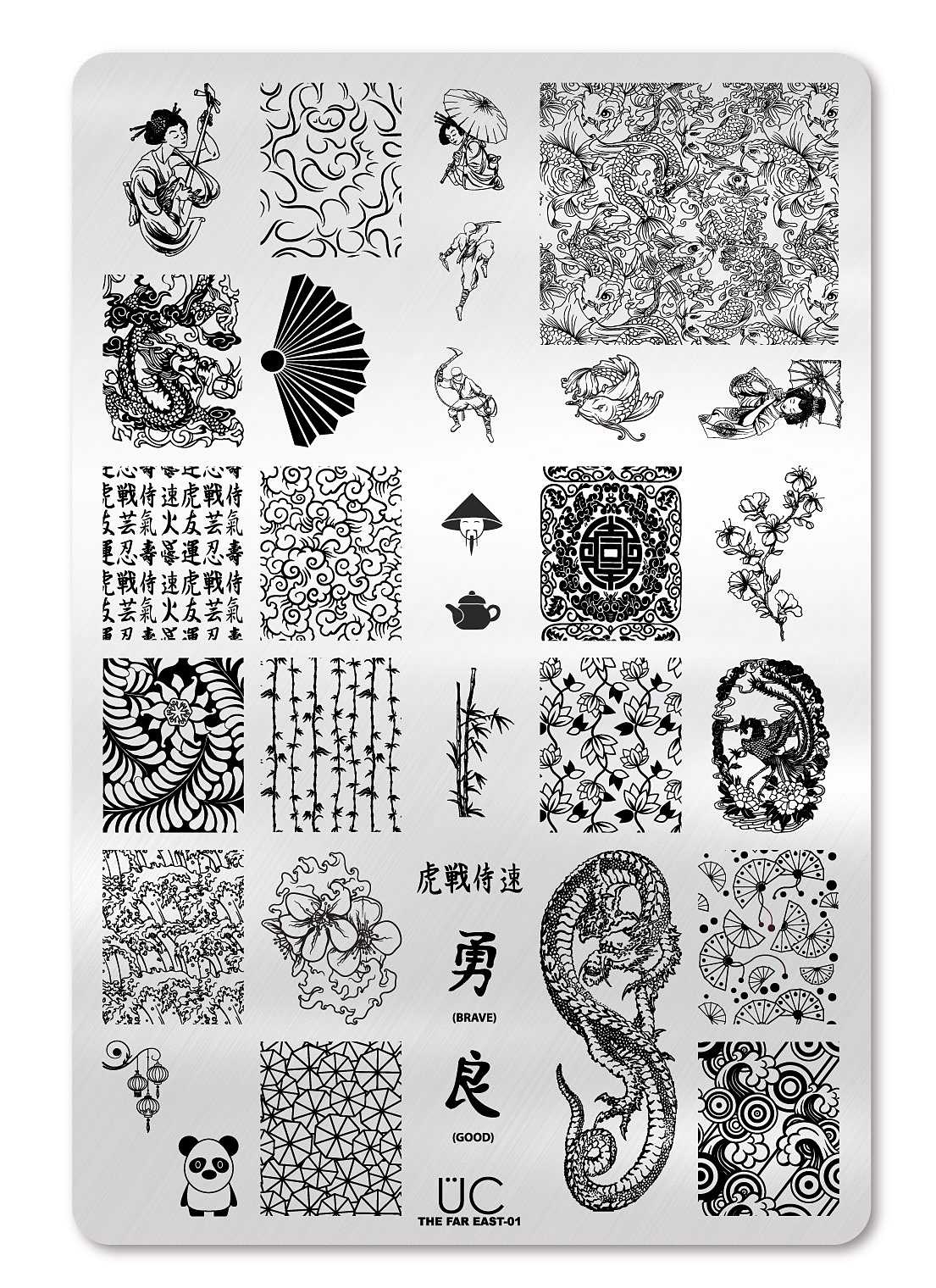 Far East-01 - UberChic Beauty Nail Stamping Plate