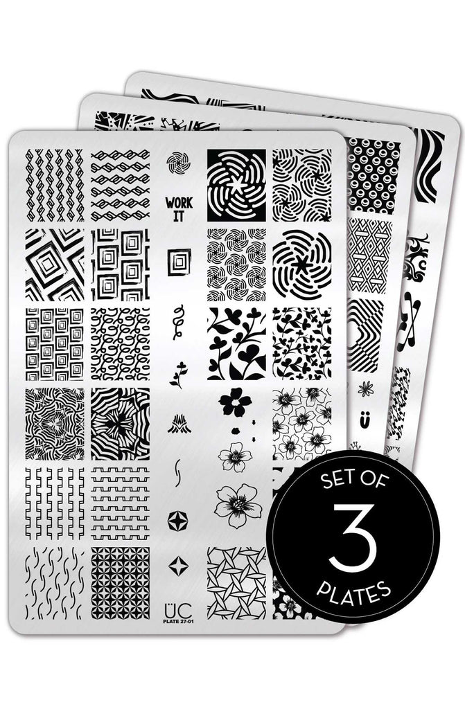 Collection 27 - UberChic Nail Stamping Plates - Includes 3 Unique Nail Stamp Plates – UberChic Beauty