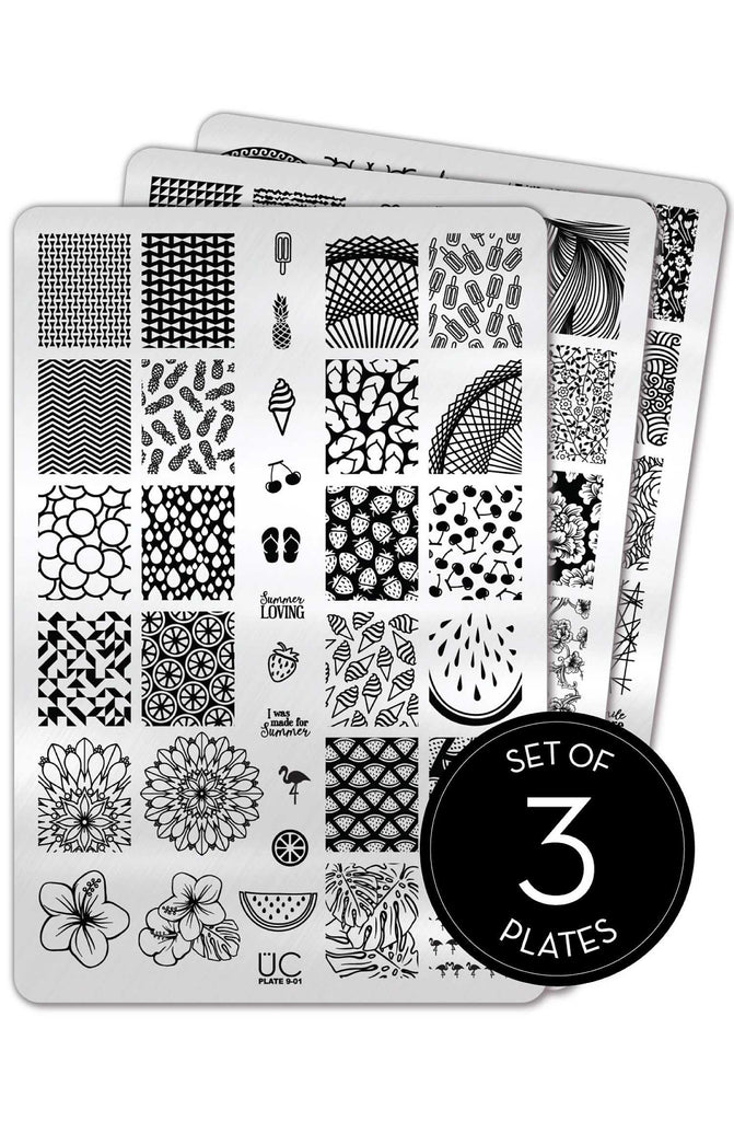 Collection 9 - UberChic Nail Stamping Plates - Includes 3 Unique Nail Stamp  Plates – UberChic Beauty